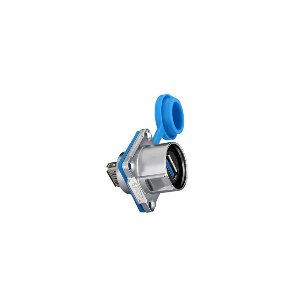 LP24 USB3 Female-Female Socket IP67 Waterproof Data Connector Panel Mount (Push Lock)