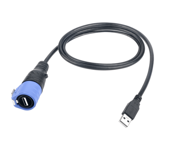 کانکتور USB 3.0 کابل خور صنعتی پلاستیکی ضد آب مدل LP20 به همراه 2 متر کابل