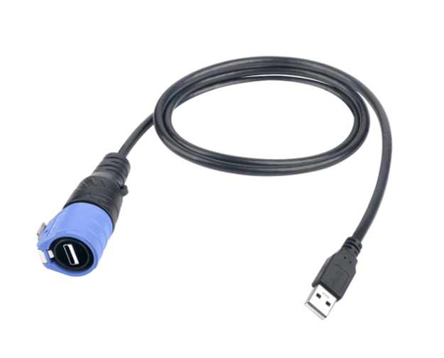 کانکتور USB 3.0 کابل خور صنعتی پلاستیکی ضد آب مدل LP20 به همراه 2 متر کابل