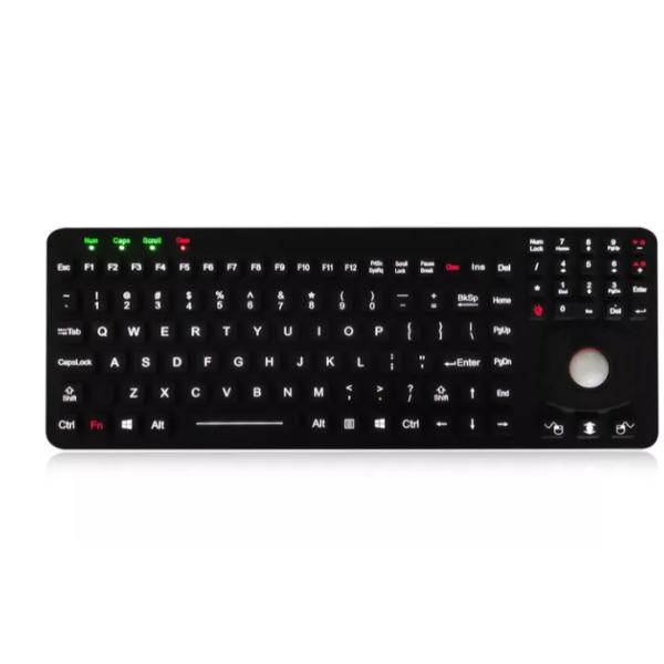 کیبرد سیلیکونی صنعتی پنل مونت IP65 به همراه ترکبال و نور پس زمینه