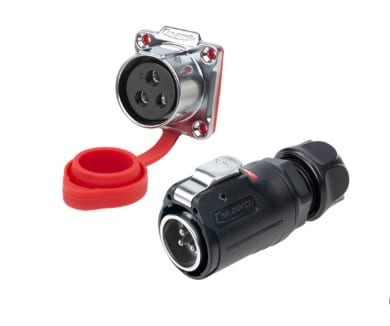 کانکتور 3 پین تغذیه صنعتی ضد آب قفل شونده 500 ولت 45 آمپر مدل DH24