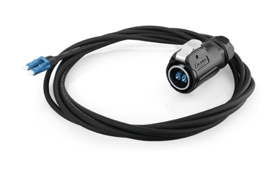 کانکتور فیبر نوری کابل خور صنعتی ضد آب نسوز قفل شونده مدل LP24 به همراه 5 متر کابل