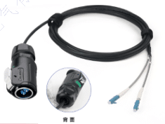 کانکتور فیبر نوری کابل خور صنعتی ضد آب قفل شونده با کابل Armored دو متری